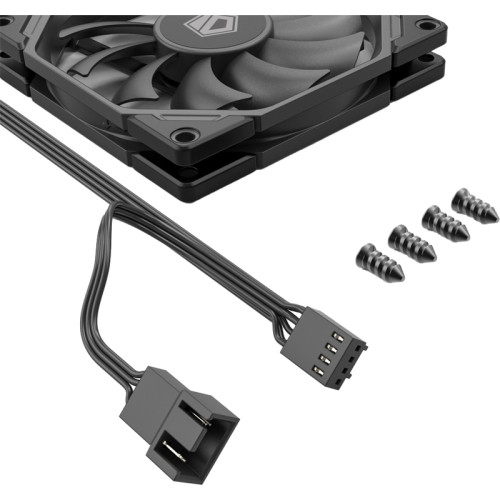 Кулер для корпуса/ Case Cooler ID-COOLING TF-9215-K (92x92x15mm, 4-pin PWM, 46CFM, 35.2dBA, 2800RPM, Black)