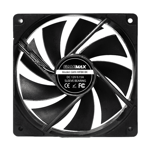 Кулер для корпуса ПК/ Gamemax GMX-WFBK-BK, 12CM black fan, black blade, 3pin+4Pin connector Кулер для корпуса ПК/ Gamemax GMX-WFBK-BK, 12CM black fan, black blade, 3pin+4Pin connector