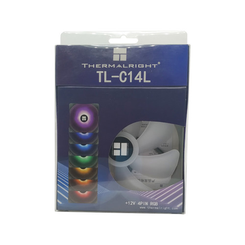 Кулер для корпуса/ Thermalright TL-C14L RGB (140x140x26mm, 4-pin PWM, RGB, 74.3CFM, 26.6dBA, 1500RPM, Grey)