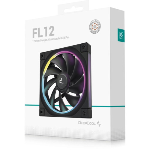 Вентилятор для корпуса Deepcool FL12 ARGB 120х120x25 черный 4-pin 32дБ (R-FL12-BKAPN1-G) Ret