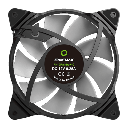 Кулер для корпуса ПК/ Gamemax FN-12Rainbow-C2, 12CM ARGB rainbow fan, 3pin+4Pin connector Кулер для корпуса ПК/ Gamemax FN-12Rainbow-C2, 12CM ARGB rainbow fan, 3pin+4Pin connector