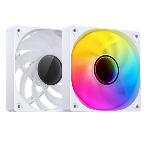 Кулер для корпуса/ Case Cooler JONSBO SL-120WR Reverse (120x120x25mm, 4-pin PWM, ARGB, 59.48CFM, 32.0dBA, 1500RPM, White)