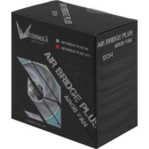 Вентилятор для корпуса Formula Air Bridge Plus ARGB 120х120x25 белый 4-pin 27.2дБ (упак.:3шт) (AIR BRIDGE PLUS WH) Ret [AIR BRIDGE PLUS WH]