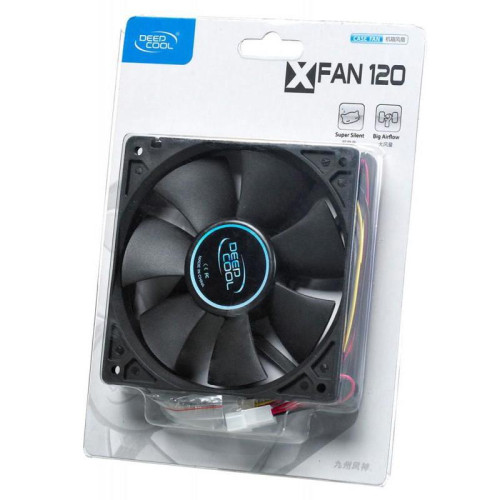 Вентилятор для корпуса Deepcool XFan 120 120х120x25 черный 3-pin 4-pin (Molex) 24дБ (DP-FDC-XF120) Ret [DP-FDC-XF120]