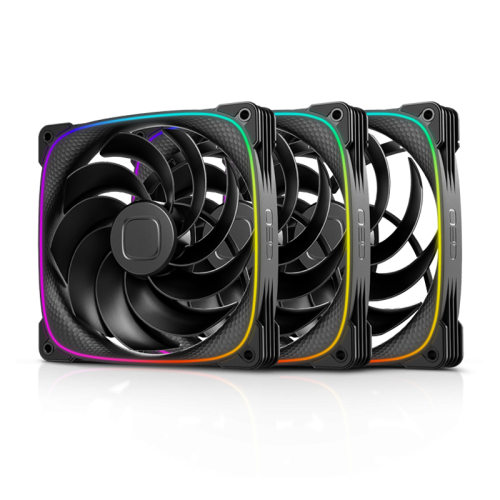 Вентилятор корпусный/ Case Cooler Geometric Future Squama 2503RB-14 Reverse (140x140x25mm, 4-pin PWM, ARGB, 71.8CFM, 34.0dBA, 2100RPM, Black)