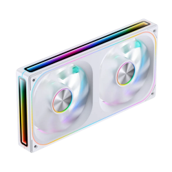 Кулер для корпуса/ Case Cooler JONSBO ZA-240WR Reverse (2x120x120mm, 4-pin PWM, ARGB, 62.4CFM, 37.3dBA, 2400RPM, White, Single-Frame RGB Fan Unit)