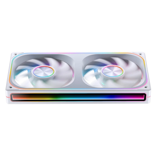 Кулер для корпуса/ Case Cooler JONSBO ZA-240WR Reverse (2x120x120mm, 4-pin PWM, ARGB, 62.4CFM, 37.3dBA, 2400RPM, White, Single-Frame RGB Fan Unit)