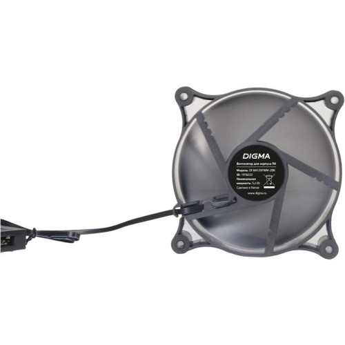 Вентилятор для корпуса Digma DFAN120PWM-2BK 120х120x25 черный 4-pin 37дБ Ret [DFAN120PWM-2BK]