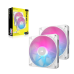 Кулер для корпуса/ Case Cooler Corsair iCUE LINK RX140 RGB (140x140x25mm, 4-pin PWM, RGB, 94.7CFM, 36dBA, 1700RPM, White, 2pcs)