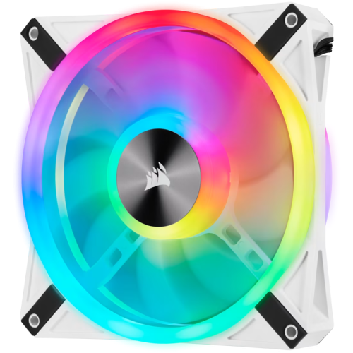 Кулер для корпуса/ Case Cooler Corsair iCUE QL140 RGB 140mm (140x140x25mm, 4-pin PWM, RGB, 50.2CFM, 26dBA, 1250RPM, White, 2pcs)