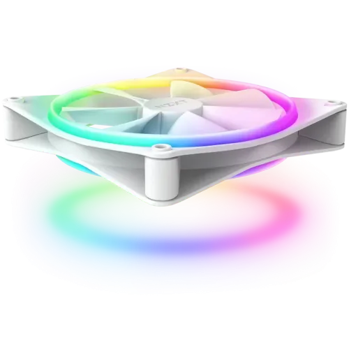 Кулер для корпуса ПК/ Case Cooler NZXT F140 RGB Duo (140x140x25mm, 4-pin PWM, RGB, 84.75CFM, 36dBA, 1800RPM, White)