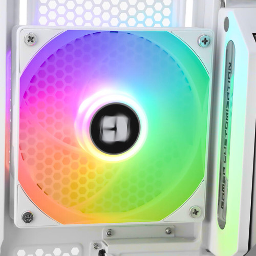 Кулер для корпуса/ Case Cooler Thermalright TL-C12RW-S V2 Reverse (120x120x25mm, 4-pin PWM, ARGB, 58CFM, 25.6dBA, 1500RPM, White)
