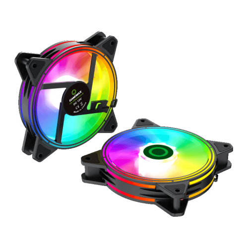 Комплект кулеров для корпуса ПК + контроллер вентиляторов/ Gamemax RQ300 kit, 3x12CM Rainbow ARGB fans, remote controller