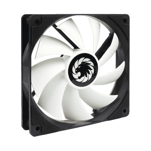 Кулер для корпуса ПК/ Gamemax GMX-WFBK-WT, 12CM black fan, white blade, 3pin+4Pin connector