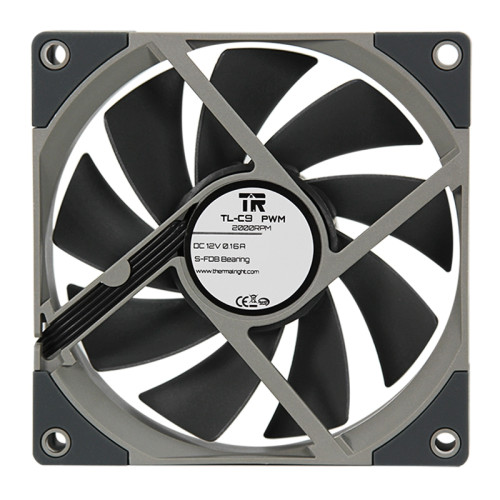 Кулер для корпуса/ Case Cooler Thermalright TL-C9 (92x92x25mm, 4-pin PWM, 44CFM, 27.3dBA, 2000RPM, Grey) Кулер для корпуса/ Case Cooler Thermalright TL-C9 (92x92x25mm, 4-pin PWM, 44CFM, 27.3dBA, 2000RPM, Grey)