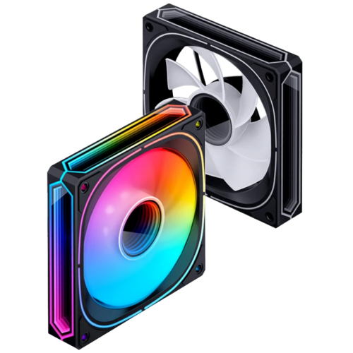 Кулер для корпуса/ Case Cooler JONSBO FR-505BR Reverse (120x120x25mm, 4-pin PWM, ARGB, 47.2CFM, 30.0dBA, 1800RPM, Black)