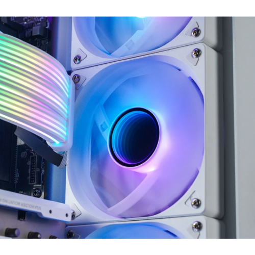 Кулер для корпуса/ Case Cooler JONSBO SL-120WR Reverse (120x120x25mm, 4-pin PWM, ARGB, 59.48CFM, 32.0dBA, 1500RPM, White)