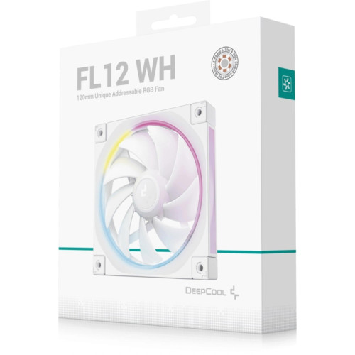 Вентилятор для корпуса Deepcool FL12 Wh ARGB 120х120x25 белый 4-pin 32дБ (R-FL12-WHAPN1-G) Ret