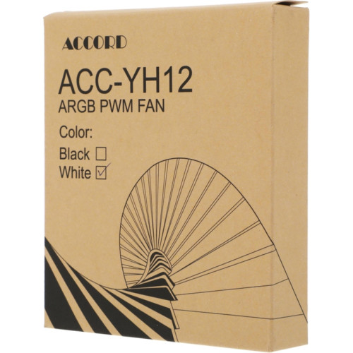 Вентилятор для корпуса Accord ACC-YH12 ARGB 120х120x25 белый 4-pin 27дБ (ACC-YH12 ARGB WHITE) brown box Вентилятор для корпуса Accord ACC-YH12 ARGB 120х120x25 белый 4-pin 27дБ (ACC-YH12 ARGB WHITE) brown box