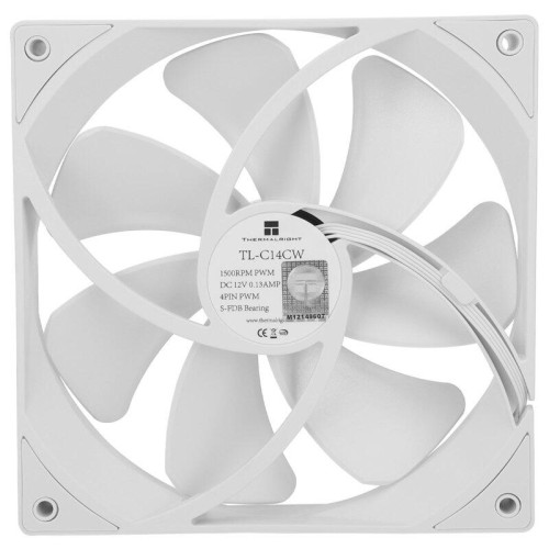 Кулер для корпуса/ Thermalright TL-C14CW (140x140x25mm, 4-pin PWM, 75.8CFM, 26.4dBA, 1500RPM, White) Кулер для корпуса/ Thermalright TL-C14CW (140x140x25mm, 4-pin PWM, 75.8CFM, 26.4dBA, 1500RPM, White)