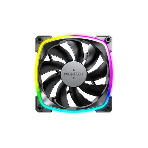 Вентилятор для корпуса Montech AX120 ARGB 120х120x25 черный 4-pin 27дБ (упак.:3шт) (AX120 PWM BLACK 3 IN 1) Ret [AX120 PWM BLACK 3 IN 1]