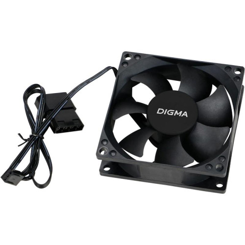 Вентилятор для корпуса Digma DFAN-80 80х80x25 черный 3-pin 4-pin (Molex) 23дБ Ret [DFAN-80]