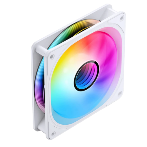 Кулер для корпуса/ Case Cooler JONSBO FR-606WR Reverse (120x120x25mm, 4-pin PWM, ARGB, 35.99CFM, 26.5dBA, 1500RPM, White)