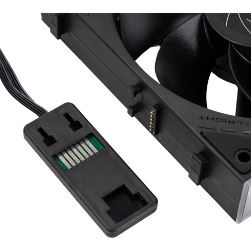 Кулер для корпуса/ Case Cooler Thermalright TL-M12QR Reverse (124x120x25mm, 4-pin PWM, ARGB, 47.6CFM, 23.2dBA, 1500RPM, Black)