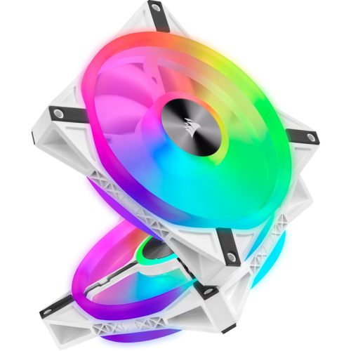 Кулер для корпуса/ Case Cooler Corsair iCUE QL140 RGB 140mm (140x140x25mm, 4-pin PWM, RGB, 50.2CFM, 26dBA, 1250RPM, White, 2pcs)