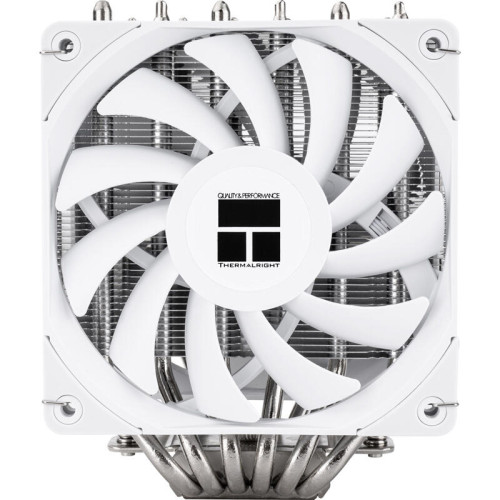 Кулер для процессора/ CPU Cooler Thermalright Royal Knight 120 SE White (4-pin PWM, 155mm, Ni/Cu, 6x6mm, 2x120mm, 66.17CFM/59CFM, 25.6dBA/26.1dBA, 1500RPM/1800RPM, S: 1200, 1700, 1851, 115X, AM4, AM5, silver, white)