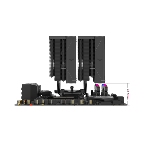 Кулер для процессора/ CPU Cooler SAMA A60B (265W, 4-pin PWM, 156.5mm, 6x6mm, 2x120mm, 78CFM, 29dBA, 2200RPM, S: 1851/1700/1200/115X, AM5/AM4, black)