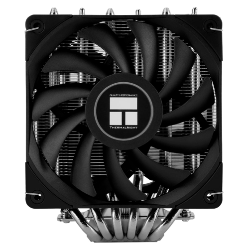 Кулер для процессора/ Thermalright Royal Knight 120 (4-pin PWM, 156mm, Ni/Cu, 6x6mm, 2x120mm, 80.45CFM/56.36CFM, 29.4dBA/28.4dBA, 2150RPM/1900RPM, S: 1200, 1700, 1851, 2011, 2066, 115X, AM4, AM5, black)
