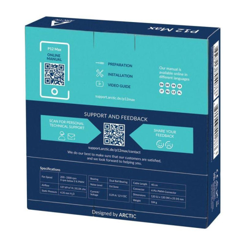 Вентилятор Arctic Cooling ARCTIC P12 Max : 200 - 3300 rpm  - retail (ACFAN00280A)