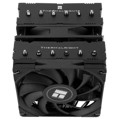 Кулер для процессора/ Thermalright Royal Knight 120 SE (4-pin PWM, 155mm, Ni/Cu, 6x6mm, 2x120mm, 66.17CFM/59CFM, 25.6dBA/26.1dBA, 1500RPM/1800RPM, S: 1200, 1700, 1851, 115X, AM4, AM5, silver, black)