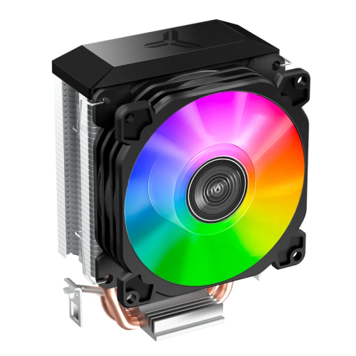 Кулер для процессора/ CPU Cooler JONSBO CR-1200E (95W, 3-pin, 128mm, Al/Cu, 2x6mm, FRGB, 1x92mm, 36CFM, 26.5dBA, 2000RPM, S: 1700/1200/115X, AM4/AM5 Black)
