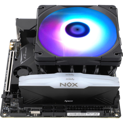 Кулер для процессора/ CPU Cooler Thermalright AXP-120 X67 Black Argb (4-pin PWM, 52mm, Ni/Cu, 6x6mm, ARGB, 1x120mm, 59CFM, 26.1dBA, 1800RPM, S: 1851/1700/1200/115X, 2011, 2066, AM5/AM4, black)