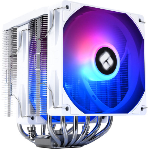 Кулер для процессора/ CPU Cooler Thermalright Peerless Assassin 120 Digital White ARGB (4-pin PWM, LED temp., 162mm, Ni/Cu, 6x6mm, ARGB, 2x120mm, 88.89CFM, 25.6dBA, 1850RPM, S: 1851, 1700, 1200, 115X, AM5, AM4, white)
