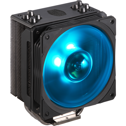 Кулер для процессора/ Cooler Master Hyper 212 RGB Black Edition with 1700 (130W, 4-pin, 158.8mm, tower, Al/Cu, RGB, fans: 1x120mm/59CFM/30dBA/2000rpm, 1700/1200/115X/2066/2011-V3/2011/AM5/AM4/AM3/AM3+/AM2/AM2+/FM2/FM2+/FM1)