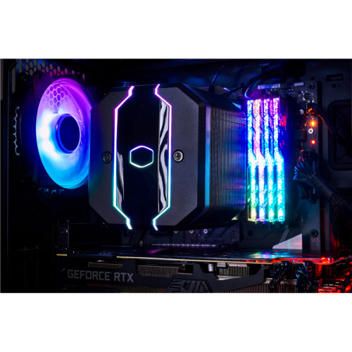 Кулер для процессора/ Cooler Master MasterAir MA620M (200W, 4-pin, 165mm, tower, Al/Cu, ARGB, fans: 1x120mm/57.3CFM/30dBA/2000rpm, 1200/115X/2066/2011-V3/2011/AM4/AM3/AM3+/AM2/AM2+/FM2/FM2+/FM1, ARGB Controller, 1700 not support)