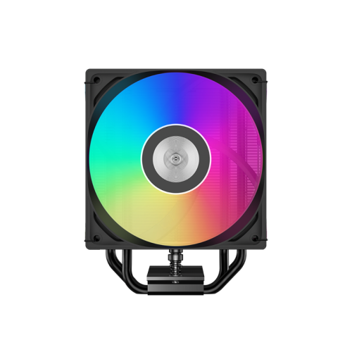 Кулер для процессора/ CPU Cooler PCCooler RT400 Digital ARGB BK (230W, 4-pin PWM, ARGB, LED temp., 152mm, Al/Cu, 4x6mm, 1x120mm, 73.32CFM, 34.9dBA, 2200RPM, S: 1851/1700/1200/115X, AM5/AM4, black)