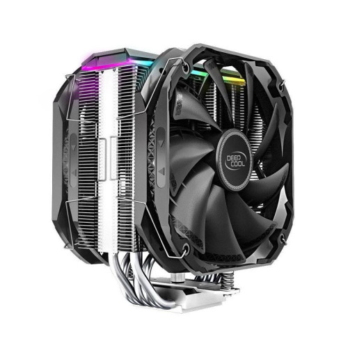 Вентилятор Deepcool AS500 PLUS RTL {6} (727071) (Height 164mm, 6mm x 5pcs, Fan 140mm*2, 500;1200RPM ±10%,  29.2 dB(A), 4-pin PWM, TDP 220W, Screw, Socket AMD AM4, Intel LGA 2066/2011-v3/2011/1700/1200/115x) {8}