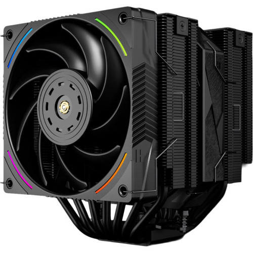 Кулер для процессора/ CPU Cooler Thermalright Royal Pretor 130 Ultra Black (4-pin PWM, 158mm, Ni/Cu, 7x6mm, 1x120mm ARGB +1x130mm, 69CFM/81.88CFM, 27dBA/28.3dBA, 2150RPM/1750RPM, S: 1200, 1700, 1851, 115X, 2011, 2066, AM4, AM5, black)