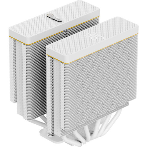 Кулер для процессора/ CPU Cooler Ocypus Iota A62 WH (260W, 4-pin PWM, LED temp., 158mm, Al/Cu, 6x6mm, 2x120mm, 77CFM, 29dBA, 2000RPM, S: 1851/1700/1200/115X, AM5/AM4, white)