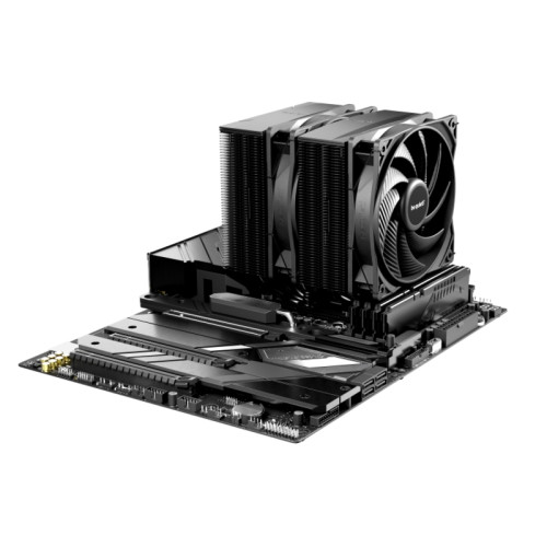 Кулер для процессора/ CPU Cooler be quiet! PURE ROCK PRO 3 Black (250W, 4-pin PWM, 155mm, Al/Cu, 6x6mm, 2x120mm, 59.6CFM, 34.8dBA, 2000RPM, S: 1851/1700/1200/115X, AM5/AM4, black)