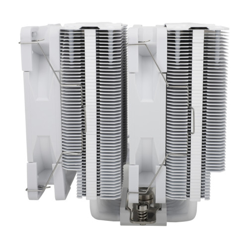 Кулер для процессора/ Thermalright Peerless Assassin 120 White (4-pin PWM, 157mm, Ni/Cu, 6x6mm, 2x120mm, 66.17CFM, 25.6dBA, 1550RPM, S: 2011, -3, 2066, 1200, 1700, 1851, 115x, AM4, AM5, white)