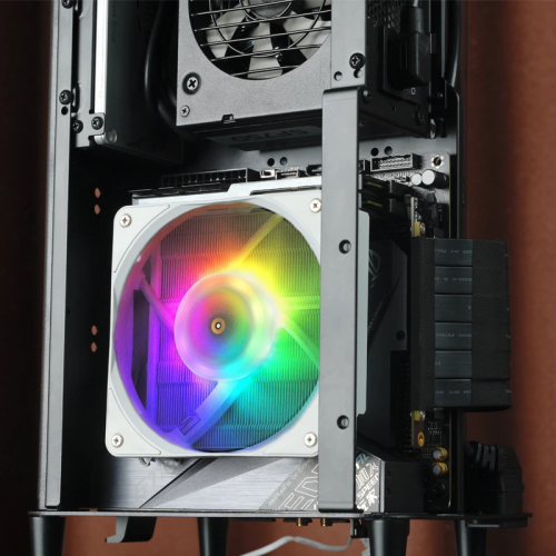 Кулер для процессора/ CPU Cooler JONSBO HX6200D (200W, 4-pin PWM, 63mm, Al/Cu, 6x6mm, ARGB, 1x120mm, 62CFM, 29.7dBA, 1800RPM, S: 1851/1700/1200/115X, AM4/AM5 White)