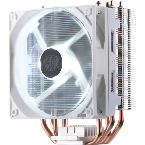 Кулер для процессора/ Cooler Master Hyper 212 LED White Edition (150W, 4-pin, 158mm, tower, Al/Cu, white LED, fans: 1x120mm/66.3CFM/31dBA/1600rpm, 2066/2011-v3/2011/1366/1200/115x/AM4/AM3+/AM3/AM2+/AM2/FM2+/FM2/FM1)