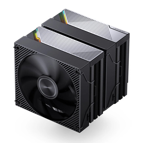 Кулер для процессора/ CPU Cooler JONSBO CA90 ARGB (270W, 4-pin PWM, 159mm, Al/Cu, 6x6mm, ARGB, 1x130mm + 1x120mm, 76.57CFM/69.61CFM, 31.4dBA/32.6dBA, 1800RPM/1800RPM, S: 1851/1700/1200/115X, AM4/AM5 Black)