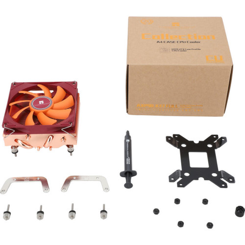 Кулер для процессора/ CPU Cooler Thermalright AXP-90 X47 Full (4-pin PWM, 32mm, Cu/Cu, 4x6mm, 1x92mm, 42.58CFM, 22.4dBA, 2700RPM, S: 1851/1700/1200/115X, AM5/AM4, orange, red)