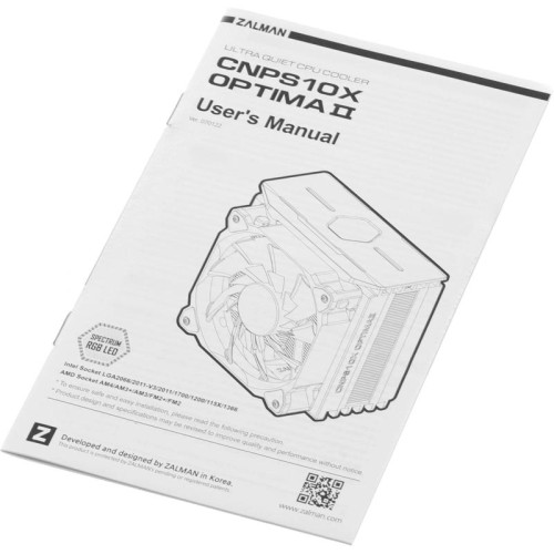 Кулер Zalman CNPS10X Optima II RGB Soc-AM5/AM4/1200/1700/1851 белый 4-pin 17-27dB Al+Cu 180W 740gr Ret (CNPS10X OPTIMA II WHITE RGB) [CNPS10X OPTIMA II WHITE RGB]